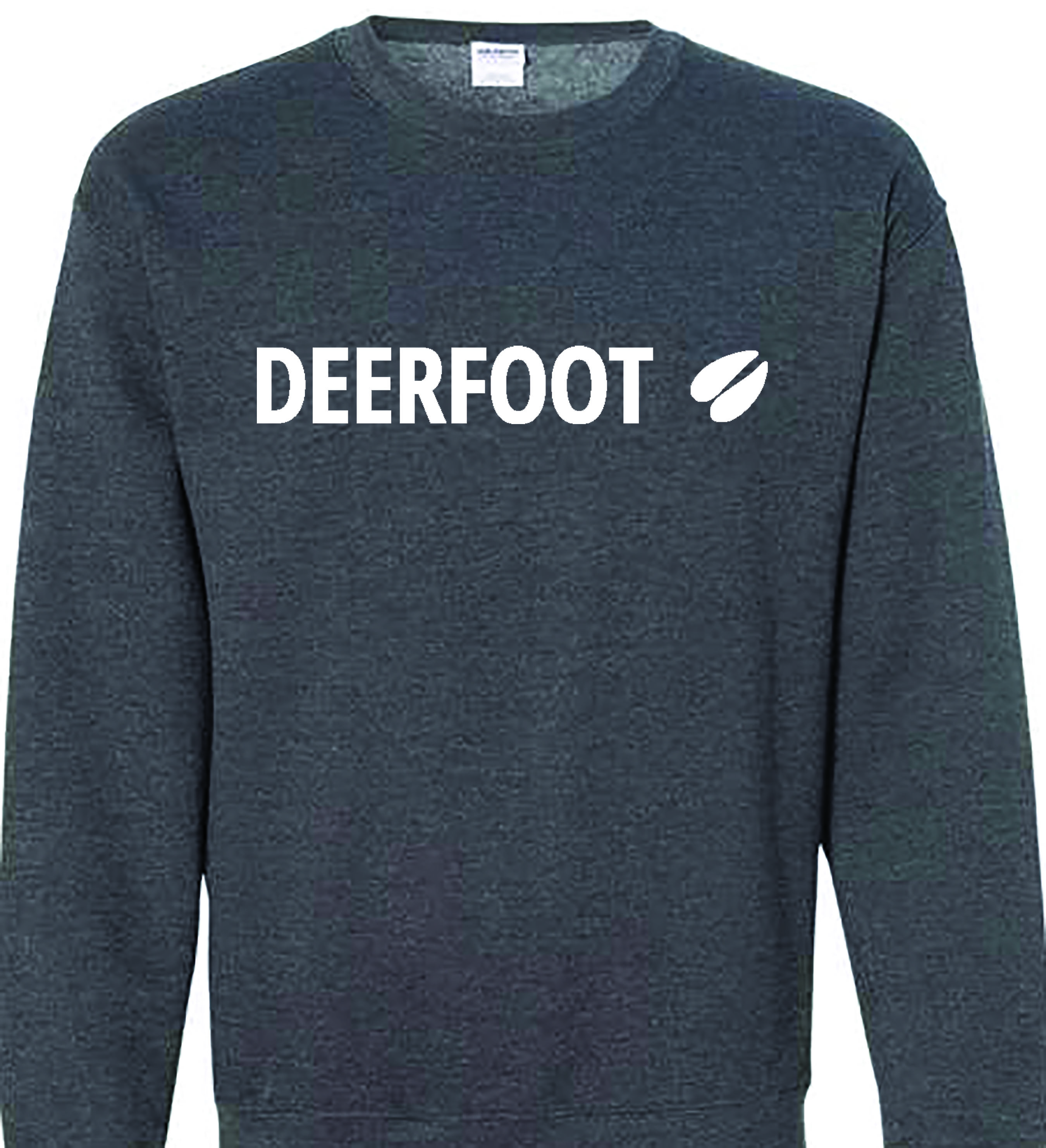 Deerfoot Logo on Dark Heather Crew